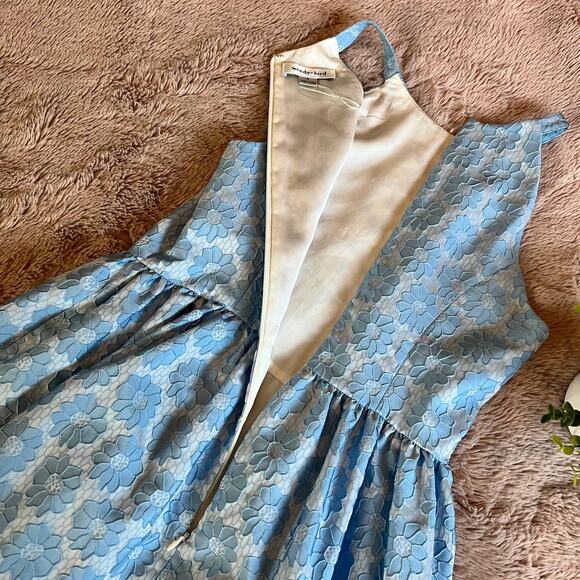 NWOT Wendy Bird Light Icy Blue Floral Formal Party Halter Dress Size: 6 - Picture 13 of 16